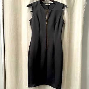 Calvin Klein black dress with gold zipper size 6.